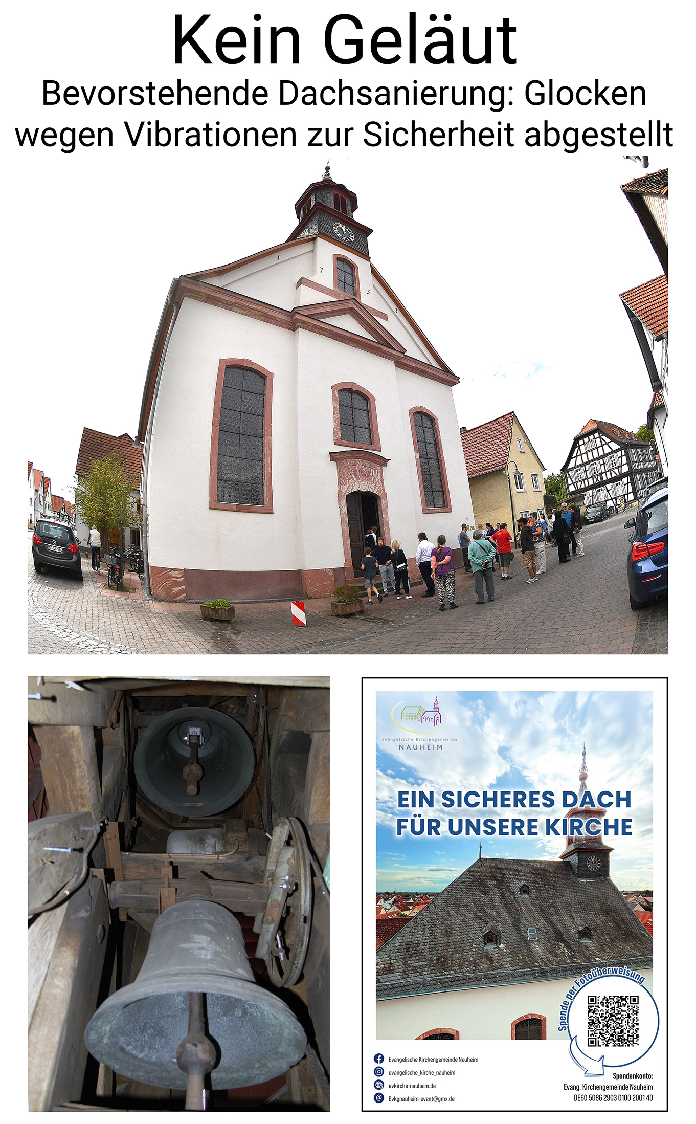 Nauheim-Online - Bevorstehende Sanierung des Kirchendachs in Nauheim