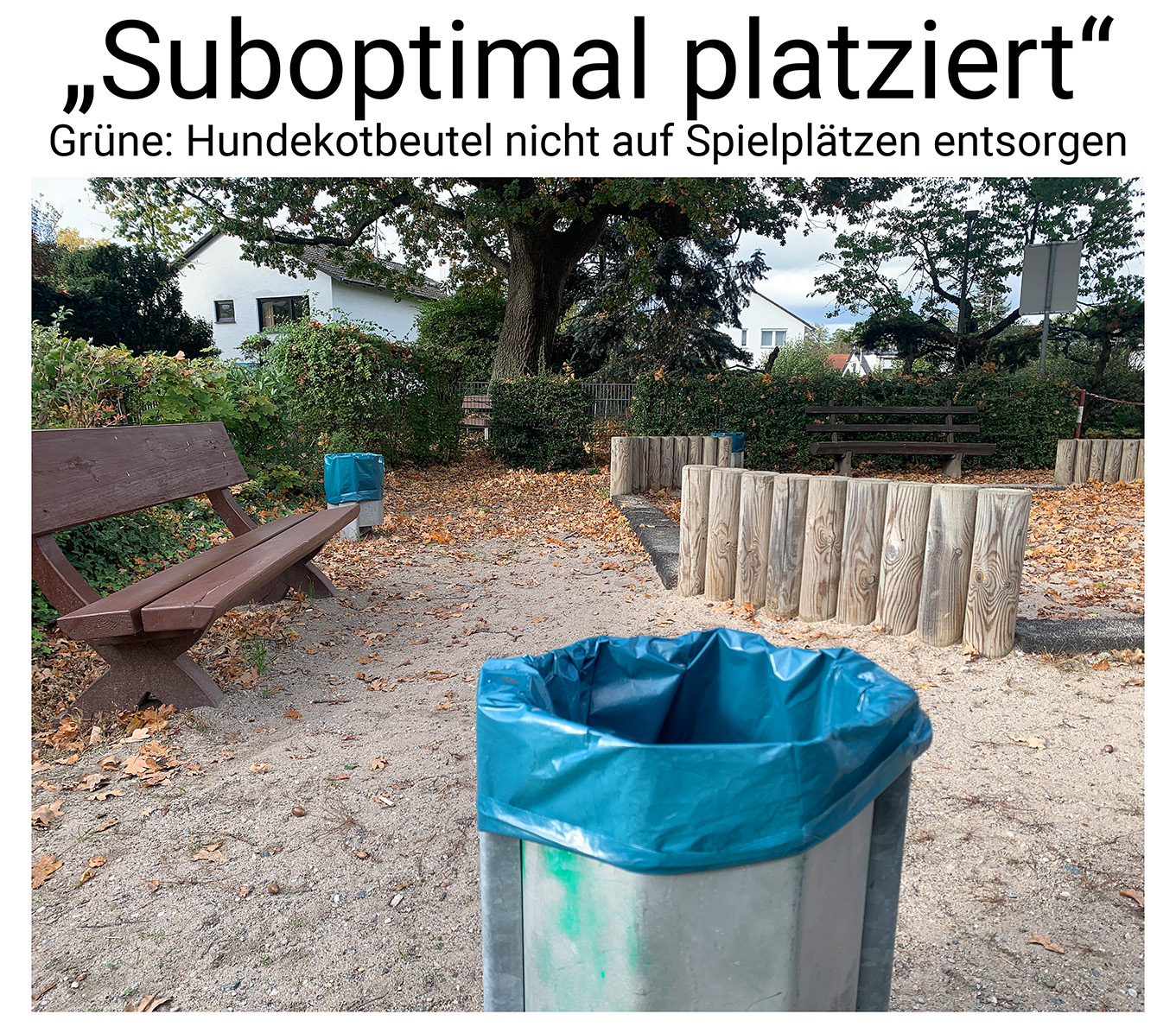 Nauheim-Online - Hundekotbeutel und Mlleimer auf Spielpltzen in Nauheim